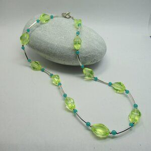 Uranium glass bead necklace